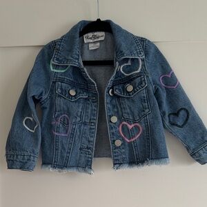 Rare Editions Denim Jacket with hearts 3T